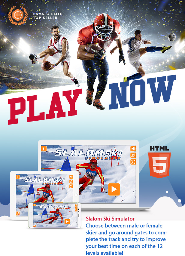 Slalom Ski Simulator - HTML5 Sport Game